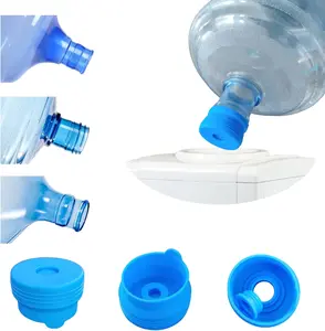 3 Pack Reusable 3 & 5 Gallon Water Jug Cap, Upgrade Silicone Reusable Replacement Caps, Non Spill Lids for 55mm Water Bottle