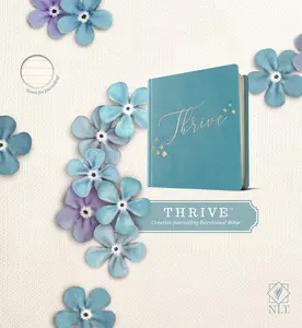 NLT THRIVE Creative Journaling Devotional Bible (Hardcover LeatherLike, Teal Blue with Rose Gold) outdoorfun