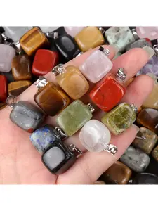 20 Pieces Natural Stone Pendant Irregular Stone Beads for Jewelry Making DIY Necklace Earring Christmas Gift