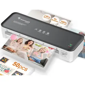 Laminator Machine, 9 Inch Laminators Machine with 50 Laminating Sheets, Laminator with Never Jam Technology for Doc/Posters/Photo, Simple Convenient for , Office and School - L418-C Grey