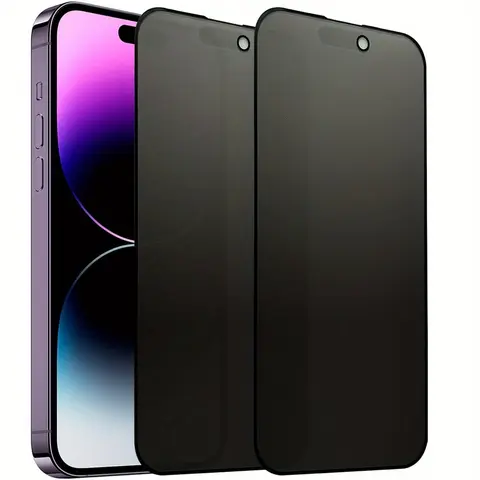 iPhone Privacy Screen Protector Film Set, Anti-Glare Eye Protection Scratch-Resistant Protective Tempered Glass Installation for iPhone 17/16/15 Pro Max 13 12 11 Mobile Accessory Smartphone Accessories