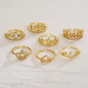Heart Nugget Ring Set for Women, Stylish Geometric Metal Jewelry with Rhinestone, Star, and Simple Wave Designs
