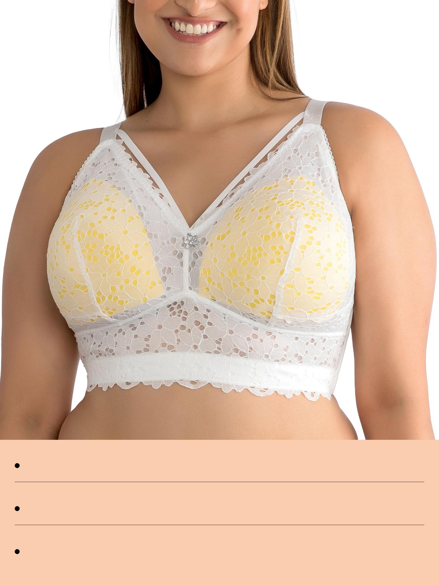PARFAIT Mia Daisy P6142 Women's Wirefree Bralette with Eyelet Daisy Lace, Removable Lightly Padded Foam Cups, and Embroidered Straps, Sexy, and Fun
