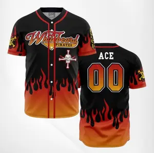 Whitebeard Pirates Ace One Piece Anime Baseball Jerseys | Cool Summer Anime Vibes for Men & Fans