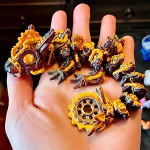 Articulated Baby Steampunk Dragons | 3D printed plastic articulated steampunk dragon fidget toy for fun and stress relief - Decor Multicolor Gift