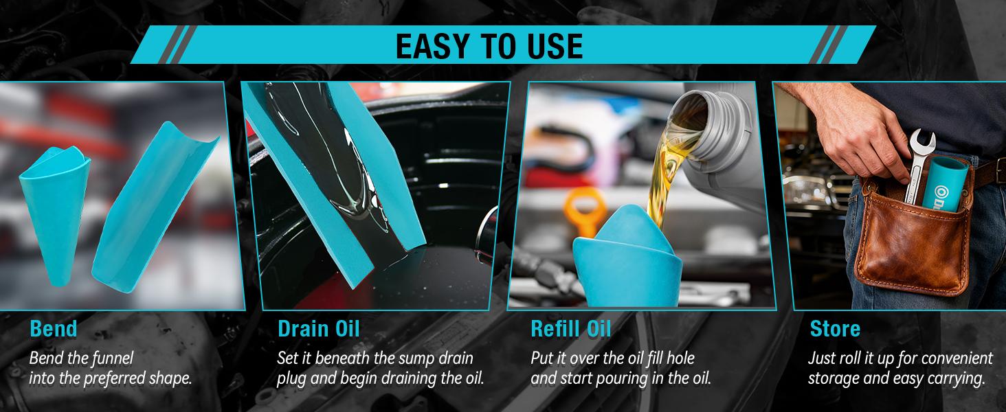 #backtoschool DURATECH Flexible Funnel, Multi-Purpose Form a Funnel for Automotive Use, Upgraded Premium Aluminium Core and Thickened Silicone Outer Shell, Flexible Draining Tool for Oil Changes, Blue #backtoschool DURATECH Flexible Funnel, Multi-Purpose Form a Funnel for Automotive Use, Upgraded Premium Aluminium Core and Thickened Silicone Outer Shell, Flexible Draining Tool for Oil Changes, Blue