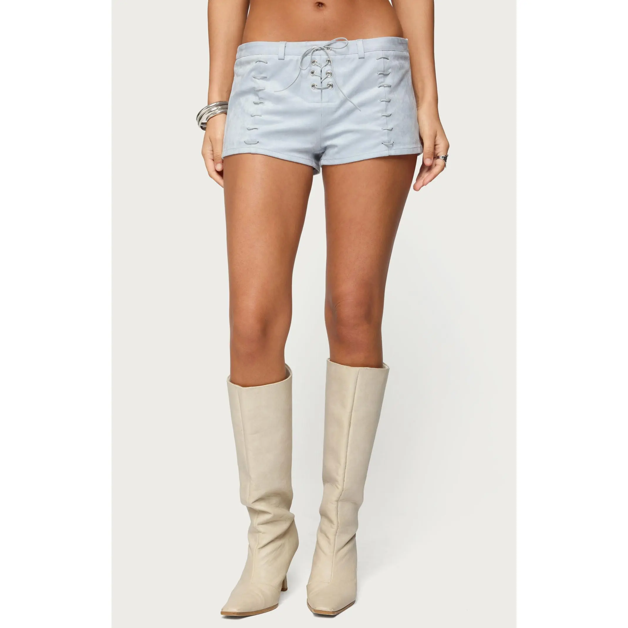 Edikted Women's Sloane Faux Suede Micro Shorts