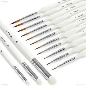 3/6/11/14Pcs Micro Fine Detail Drybrush Wood Handle Brushes Acrylic Paint Brush for DND Warhammer 40K Miniature Acrylic Watercolor Craft Art Hobby Supplies