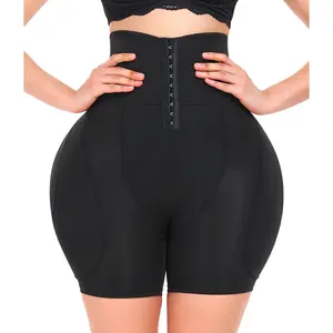Hip Padded Butt Lifter Shapewear Tummy Control Shorts Hook Closure High Waist Trainer Shaping Panty for Women Removable 4 Pads