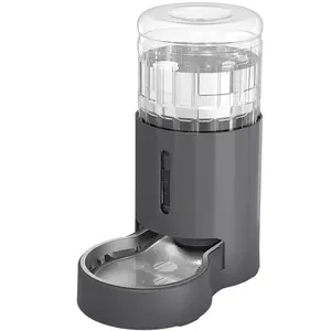 Cat Water Dispenser and Stainless Steel Bowl, Automatic Gravity Water Dispenser for Cats or Small Medium Size Dogs, Large Capacity, Easy to Clean and Safe for Pets
