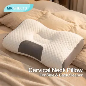 NTBAY Ergonomic Cervical Neck Pillow for Side & Back Sleepers, Contoured Support Pillow for Neck & Shoulder Comfort, Breathable Bed Pillow