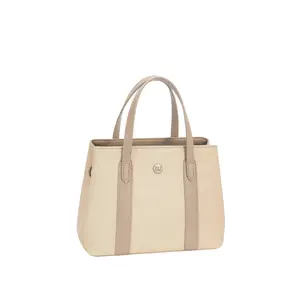 David Jones Canvas Handbag with Leather Trim