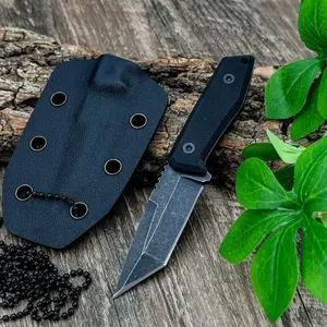 High Hardness Outdoor Fixed Blade Knife with Sheath, 5cr13mov Steel Blade, Nylon Fiber Handle, Edc Camping Hiking Fishing Tool, Tactical Knives