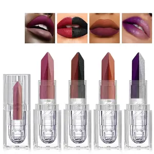 2-in-1 Two-Tone Lipstick Long-Lasting Moisturizing Matte Non-Stick Cup Pearlescent Diamond Lip Tint Red Sexy Lips Makeup Hydrating Gloss Shimmer Lipgloss
