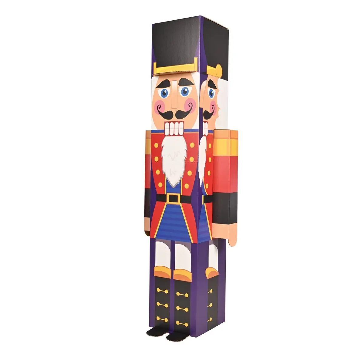 Beistle Nutcracker Prop Decoration, 5 ft Tall 3-Dimensional Printed Corrugated Cardboard for Holiday & Christmas Parties, Three-Dimensional