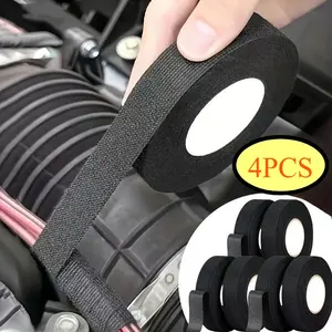 High Temperature Resistant Wire Harness Tape Self-Adhesive Fabric Tape Adhesive Cloth Tape for Electrical Car Engine Wiring Protection, Noise Damping Cable Fixing