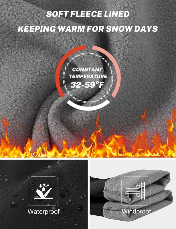 MoFiz Women's Hiking Pants Insulated Outdoor Snow Ski Pants Warm Winter Soft Shell with Zipper Pockets waterproof