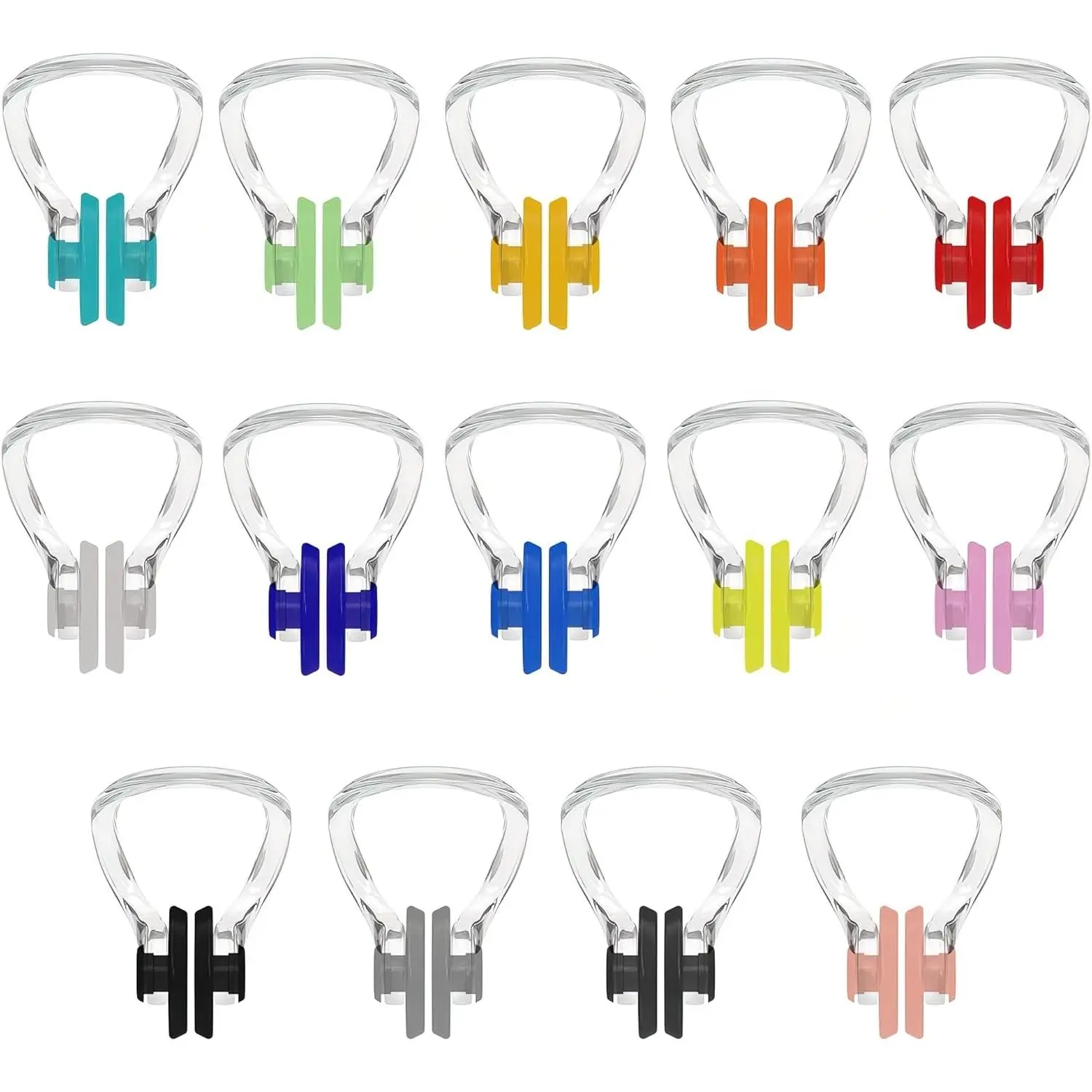 Swimming Nose Clip, 14 Packs Swim Nose Plugs with Waterproof Silica Gel for Kids (Age 7+) and Adults, Multi-Color