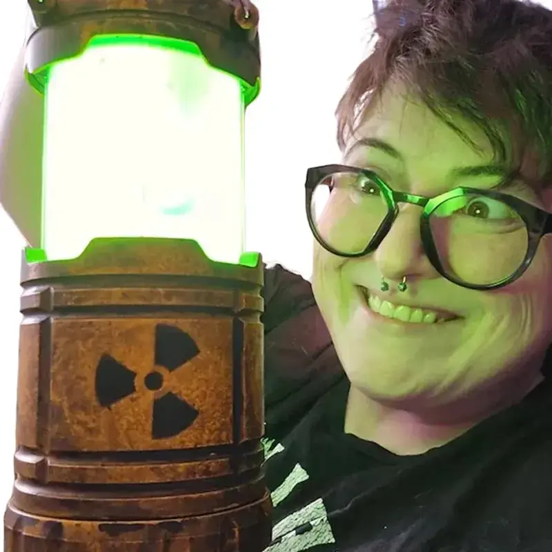 Nuclear Reactor Lantern Gift Mini Handheld Nuclear Reactor Lantern Toy Doomsday Nuclear Reaction Push Simulation Illuminator