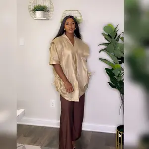 Ella Two Piece Set - Brown Crepe Pants & Scuba Net Top - Elegant Matching Women's Wear - Smooth Texture & Coordinated Style - Basic Fabric Suits for Versatile Styling - Ideal for Elegance & Comfort