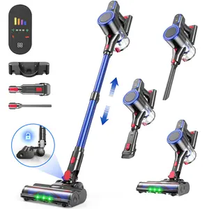 Self-Standing Cordless Vacuum Cleaner - 45kpa, 500W Powerful Suction for Pet Hair, 50Min & 8-in-1 Handheld Cordless Vacuum | HEPA Filter with LED Display | For Carpets, Floors & Car | Wall Mountable