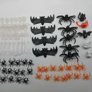 Halloween 48pk Small Spider Bat Set Decorations