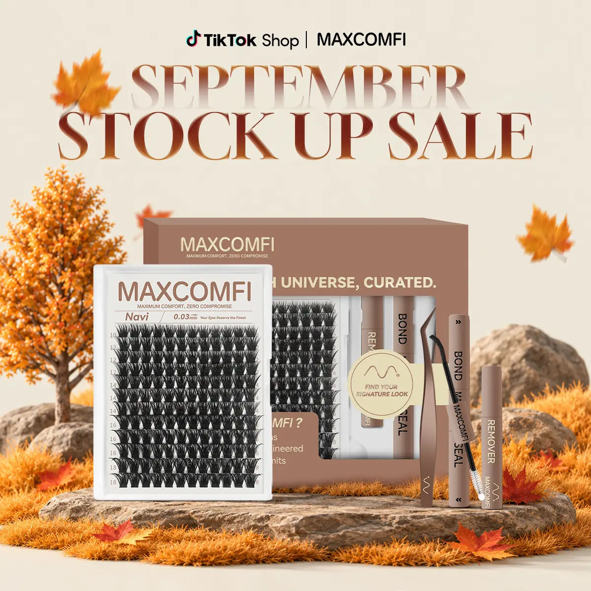 MaxComfi Navi Lash Clusters - DIY Eyelash Extensions with Super Soft and Thin Band, Natural Daily Volume, Long Lasting, Waterproof, Beginner-Friendly for Makeup Styling