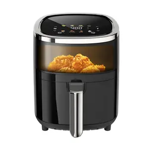 【NewYear2026】WHALL Air Fryer 4 Quart Capacity with View Window,  9-in-1 Digital Color Touchscreen, Nonstick Basket, Roast, Bake, Broil, Dehydrate & More, Dishwasher Safe, Less Oil, 12 Presets, New Year Gift