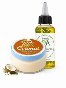 The Cinderella Double Trouble Hair Repair and Detox Bundle with Rosemary, Tea Tree Oil, Coconut and and Vanilla