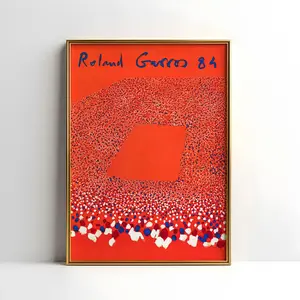 Roland Garros Inspired Poster, 1984 Tennis Wall Art, Mid-Century Modern Sports Print, Digital Download