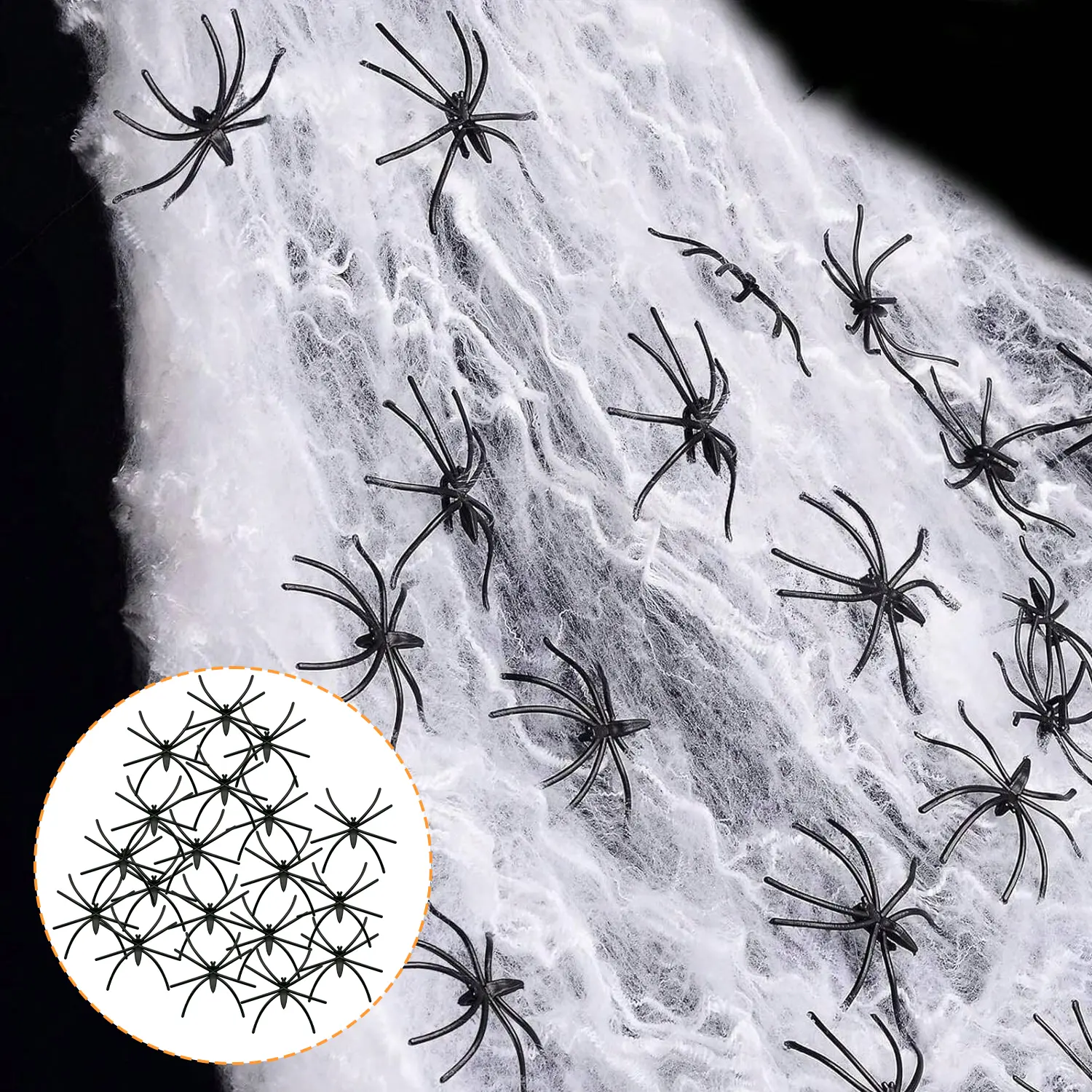 Halloween Spider Web Decorations, 1000-3000 Sqft Super Stretchy Cobwebs with 20 Extra Fake Spiders for Indoor Outdoor Festive Home Party Decor