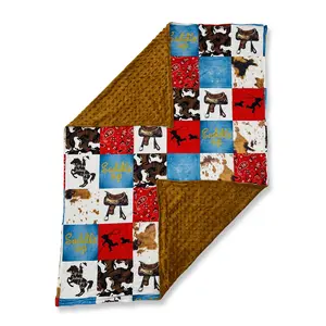 Western Cowboy Minky Kids Blanket