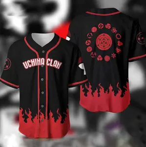Personalized Uchiha Clan Anime Baseball Jersey Shirt, Baseball Jersey Shirt, Outdoor Sports, Sport Shirt, Dynamic And Comfortable