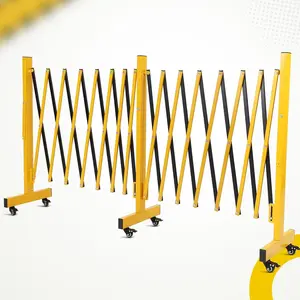 Folding Safety Expandable Barricade 23FT/16FT Retractable Driveway Gate Crowd Control Scissor Gate Portable Traffic Blocker Fence Barriers for Industrial