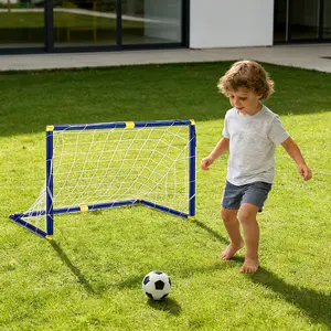 Portable Detachable Outdoor Football Goal Set, Includes Soccer Goal Net, Ball, Pump, Moveable Field, Indoor & Outdoor Use, Family Sports Toy