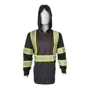 Long Sleeve Safety Hooded Shirt High Visibility Vest, High Visibility Shirts