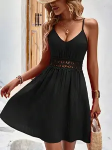 Guipure Lace Insert Cami Dress