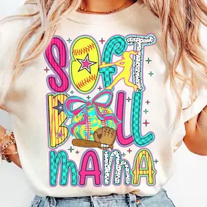 [Sale Up To 45%] Softball Coquette Mama Tshirt, Brushstroke Softball Coquette, Tis The Season, Softball Bow, Softball Mama, Softball Mom Tshirt