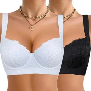 Ecomilky Women's Customized Push-Up Underwire Bra - Basic, Soft Lace, Full Coverage, Adjustable Wide Straps, Form-Fitting, Lift-Up, Non-Transparent Everyday T-Shirt Bra, Dry Clean Not Recommended, Spring Glow Up, Summer Vibes, Form-Fitting Everyday Bras,