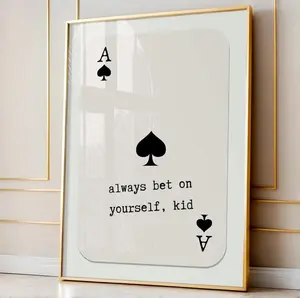 Ace of Spades Playing Card Art Poster, 8x12 inch (20cm x 30cm) Glossy Wall Photo, Daily Affirmation Print, Preppy Dopamine Room Decoration, Christmas Gift, No Frame