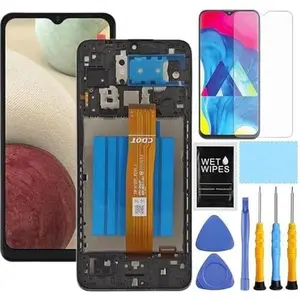 for  Galaxy A12 Screen Replacement with Frame for  a12 a125u Screen Replacement kit s127dl a125a a125w LCD Display digitizer Touch Screen Assembly with Repair Part Tools 6.5 inch