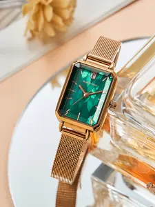 Luxury Dial Women's Quartz Watch, Elegant Stainless Steel Case, Rectangle Analog Face, All Seasons Wear, Includes Alkaline Batteries