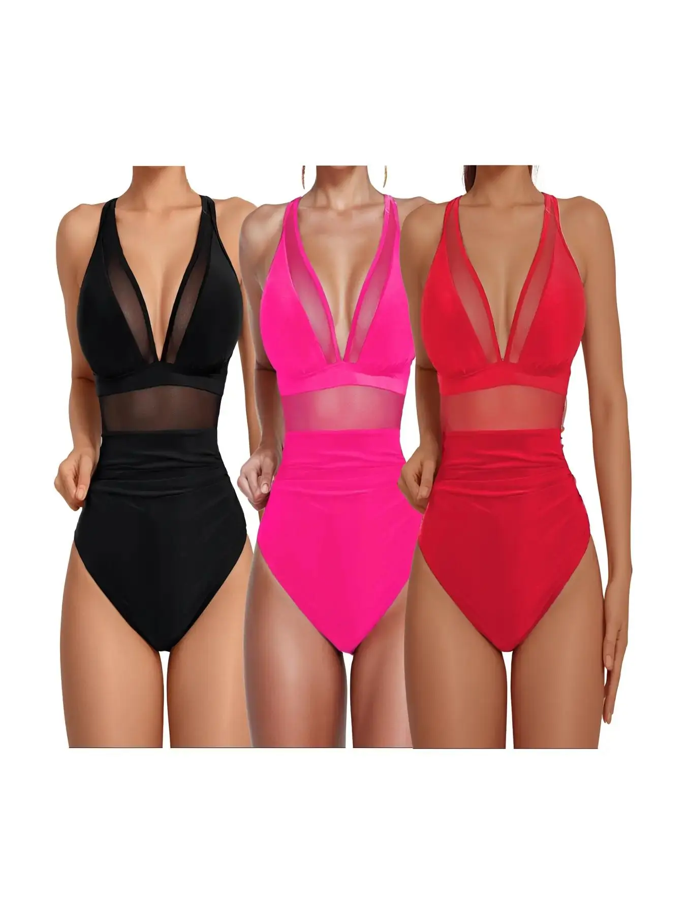Black*1 pc+Hot Pink*1 pc+Red*1 pc