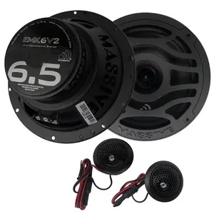 Massive Audio EMK6 V2 6.5" 125 Watts RMS Component Kit Speakers with High-Energy Y30 Magnet & Custom Grills