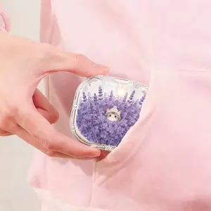 Purple Lavender Cat Print Retainer Box Street Personality Denture Storage Box Daily Commute Orthodontic Retainer Storage Box Thickened Durable Teeth Corrector Protector