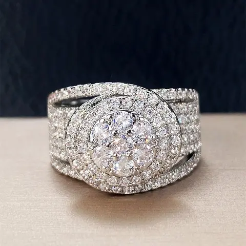 Elegant Rhinestone Decorated Ring, Elegant Casual Ring, Elegant Glittering Ring, Upscale Ring, 2024 New Style Fashion Accessories for Women, Trendy All-match & Exquisite Engagement Ring for Birthday Gift, Jewelry, Statement Rings