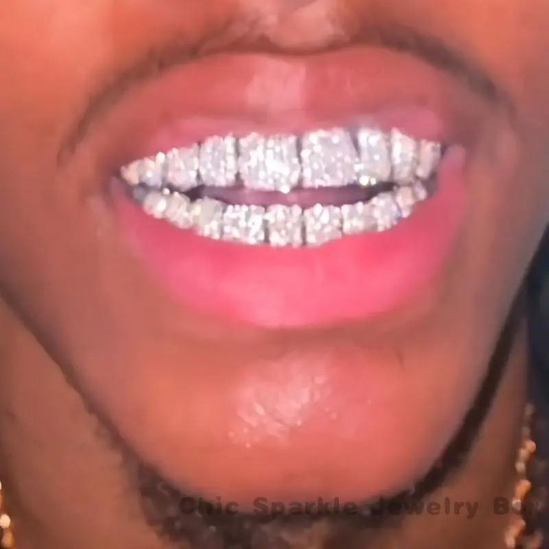 SMNew Product 8 Teeth Full Diamond Daikin Teeth Plated  Men's Super Flash Tooth Socket Decorative Oral