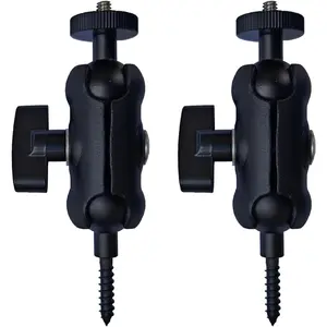 Adjustable Trail Camera Tree Mount:  Camera Outdoor Mounting Bracket Holder with Double 360? Swivel Tilt Ball Joints, 2 Packs