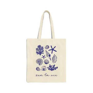 Seashells and Starfish tote bag | sea la vie beach illustration