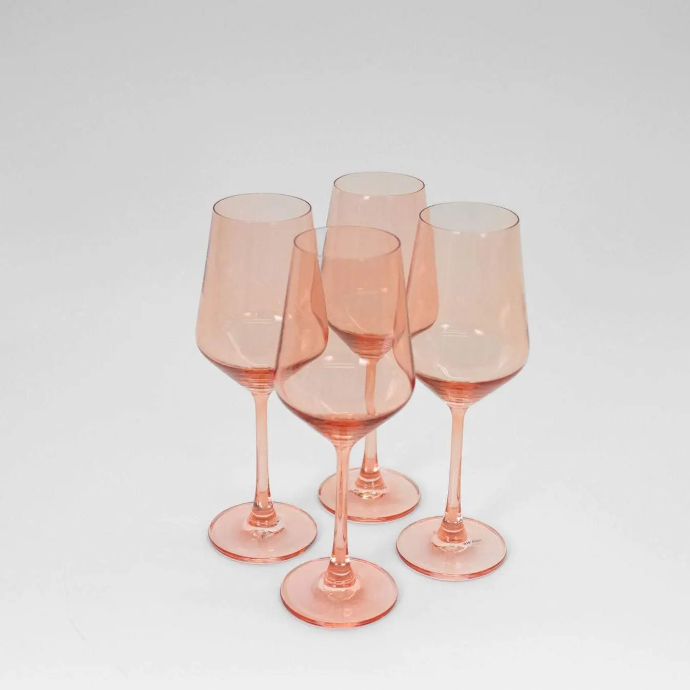 Colored Wine Glass Peach Bellini - Set of 4